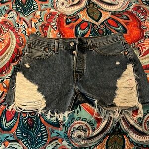 Signature by Levi Strauss Blue Jean Shorts Distressed Style